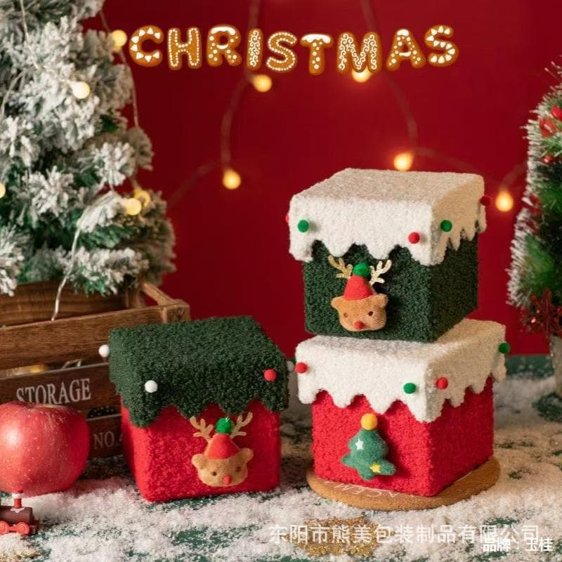 Christmas Gift Box, Apple Box for Christmas Eve, Gift Box for Children's Party Snacks and Candy Packaging Wholesale