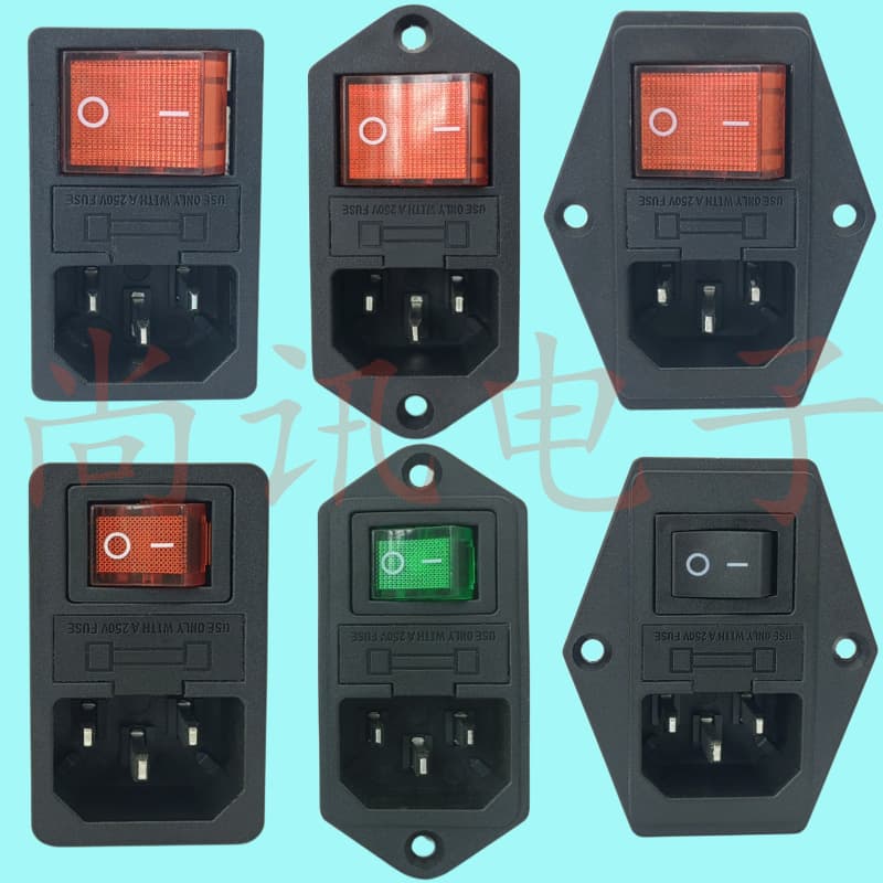 Appliance socket AC three-in-one socket with switch and fuse integrated AC-14-F16A