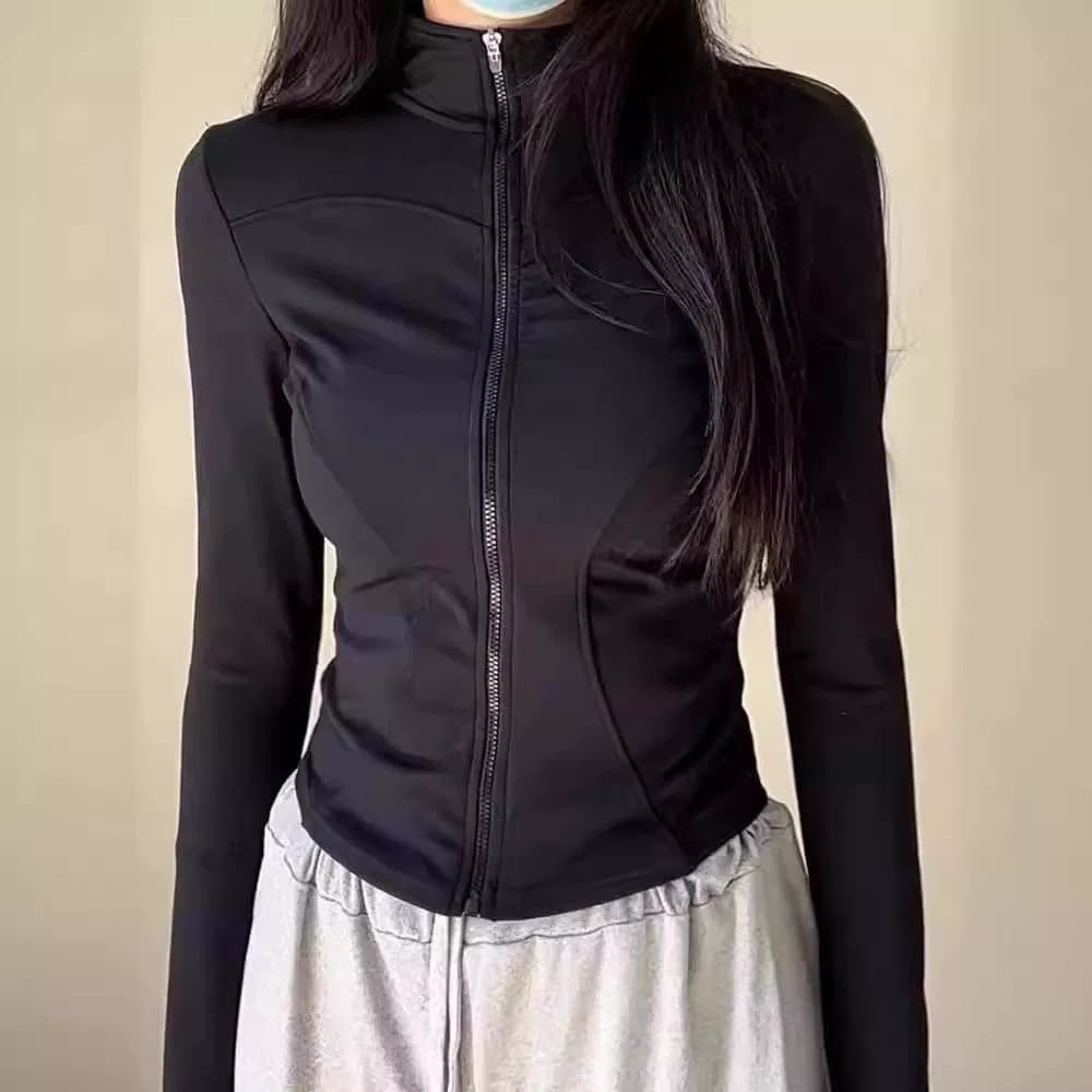 New Cross-Border Stand-Collar Yoga Sun Protection Jacket Summer UV-Protective Slim-Fitting Lightweight Sunscreen Shirt
