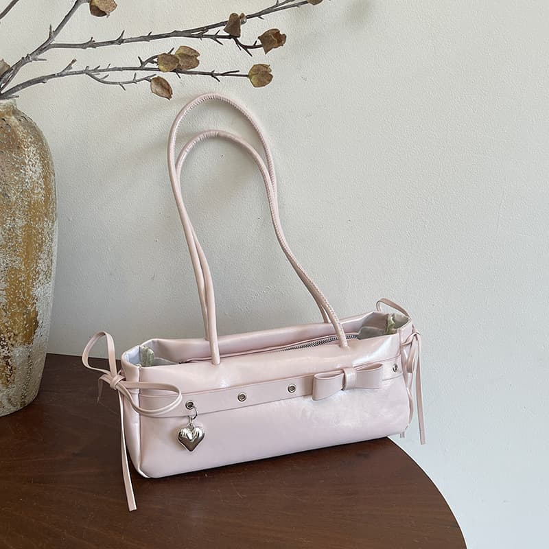 Korean Style Dachshund Motorcycle Bag, Sweet and Vintage Belt Buckle Baguette Bag, Fashionable Versatile Shoulder Bag