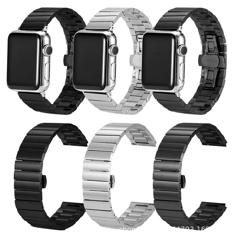 Suitable for Apple Samsung Huawei GT23 watch strap bamboo one bead stainless steel 20mm22mm Xiaomi watch strap