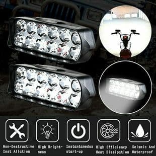 Motorcycle Electric Vehicle Super Bright Headlight 8 Beads/12 Beads/16 Beads Bulb External Spotlight LED Modified Front Headlight