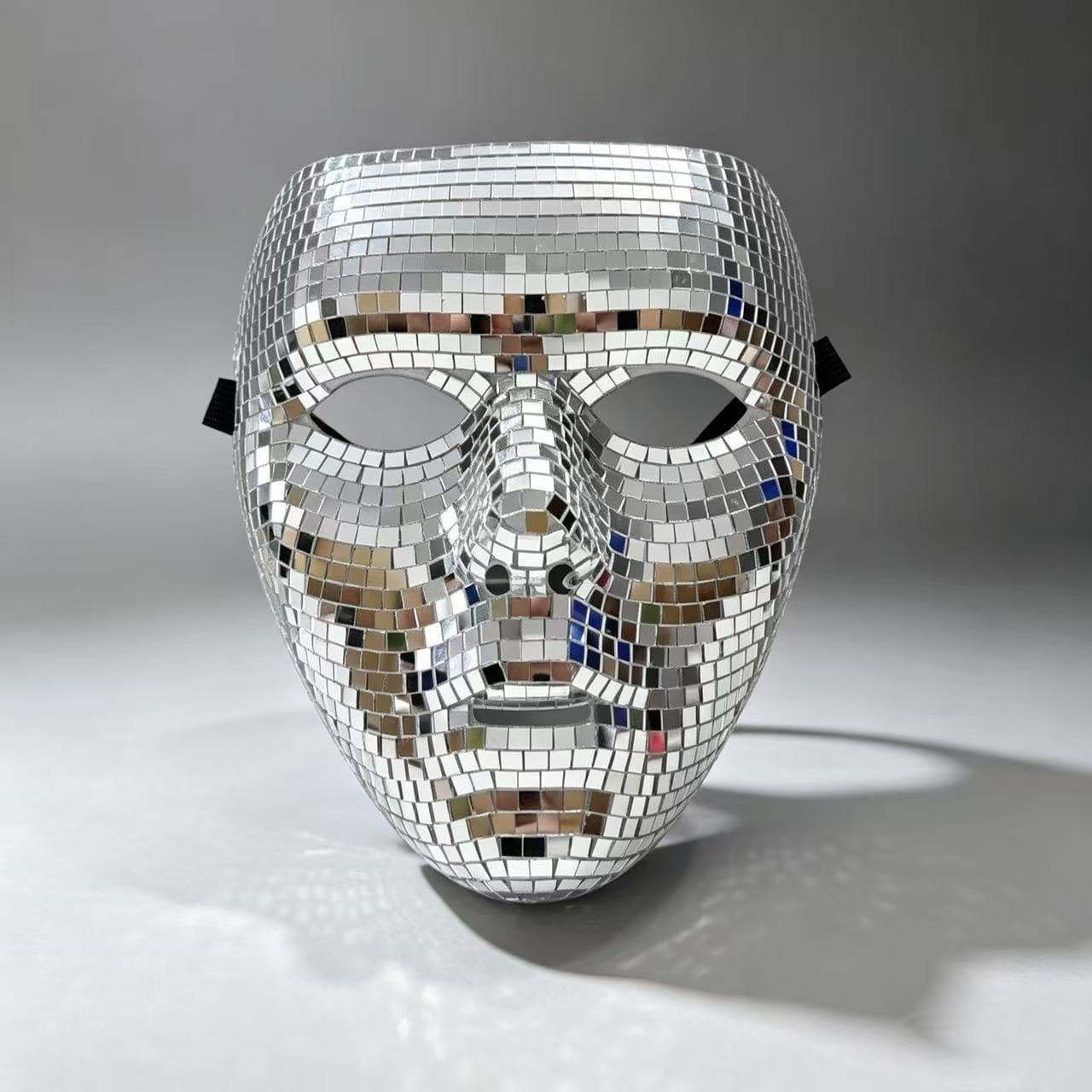 Disco mirror mosaic mask party bar nightclub reflective mask performance mirror full face mask