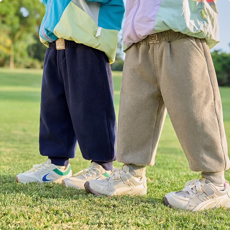Baby Fleece-Lined Long Pants Winter Autumn/Winter Kids Warm Cotton Pants Lambswool Toddler Pants Loose Casual Style