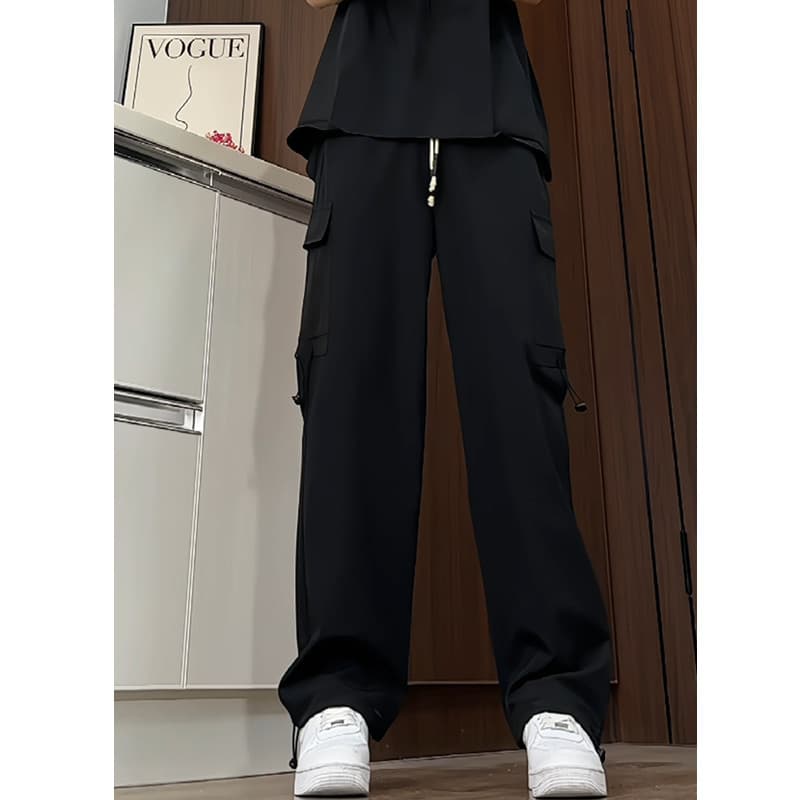 Ice Silk Cargo Pants for Men, Cool and Handsome, Plus Size, Drawstring Casual Long Pants, Quick-Dry Pants, Tactical Pants, Versatile Unisex Pants