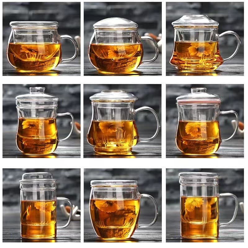 Tea Water Separation Tea Cup Body Beauty Cup Glass Cup Tea Cup with Lid Transparent Heat-resistant Filter Water Cup Office Cup
