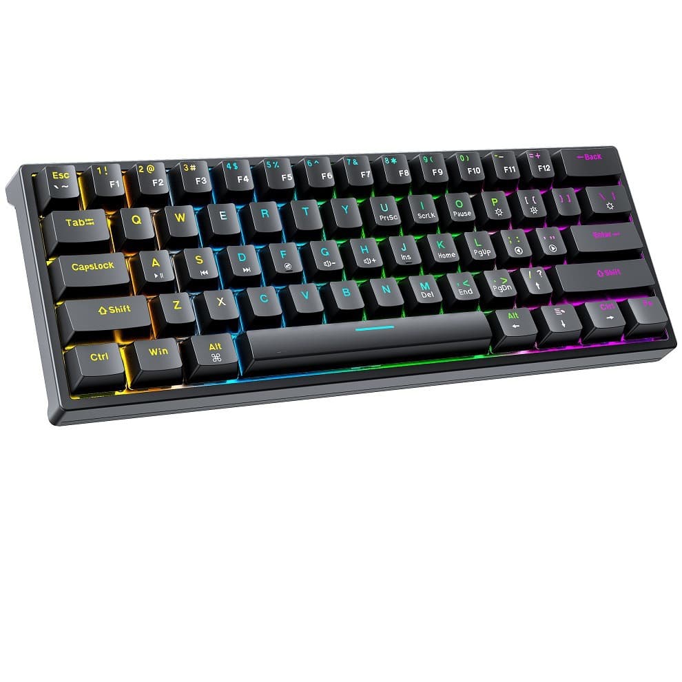 Cross-border Amazon BAJEAL k101 wired 61 key green axis portable luminous cool Real mechanical keyboard game