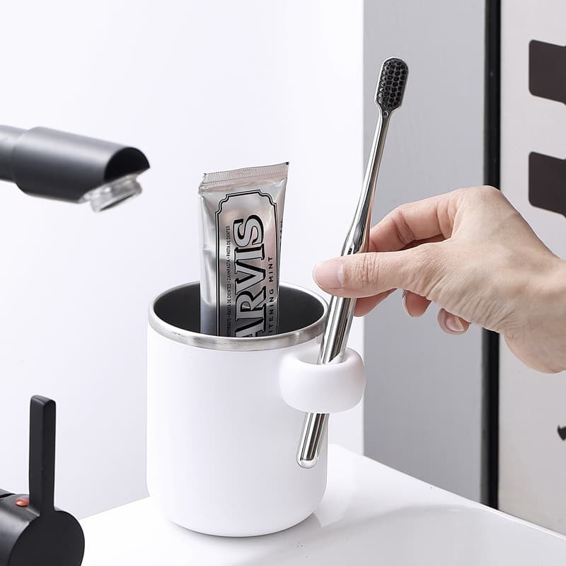 Stainless Steel Rinsing Cup Toothbrush Cup Toiletries Cup Household Dormitory Student Tooth Mug Kids Couple Toothbrush Cup