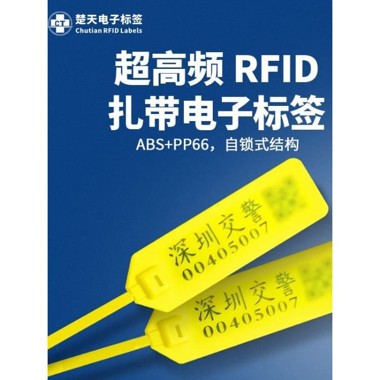 Ultra-High Frequency RFID Tie Tag One-Time Anti-Tamper Electronic Seal Traffic Police Car Lock Anti-Theft Asset Cable Management
