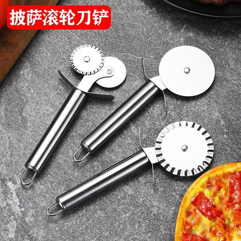 Wholesale pizza cutter, stainless steel single-wheel pizza cutter, thin crust cutter, pizza baking tool, pizza cutter