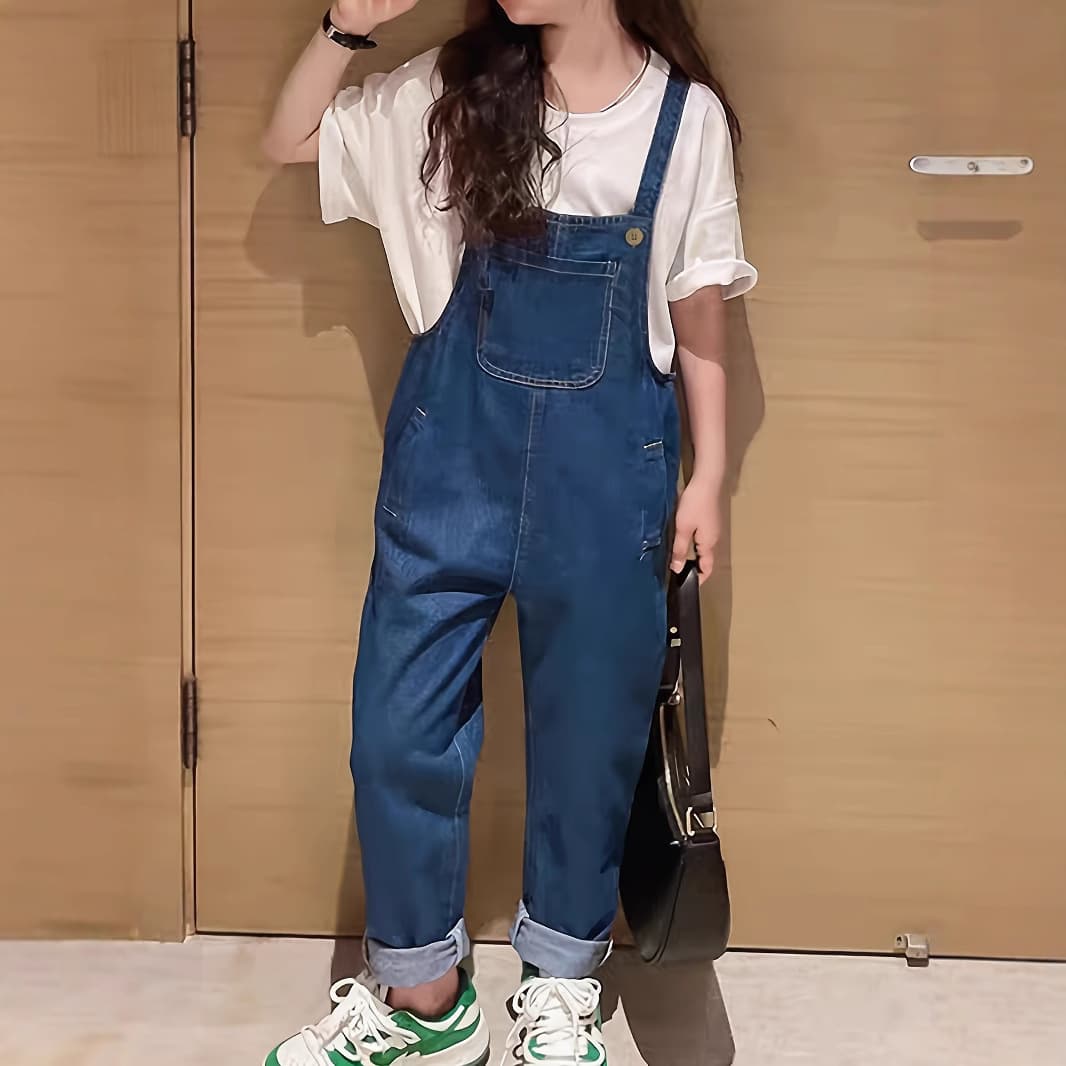 2025 Spring Newborn Toddler Jeans 2-6 Years Old Girl Cotton Dungarees Kids Korean Style Casual Loose Pants Trendy