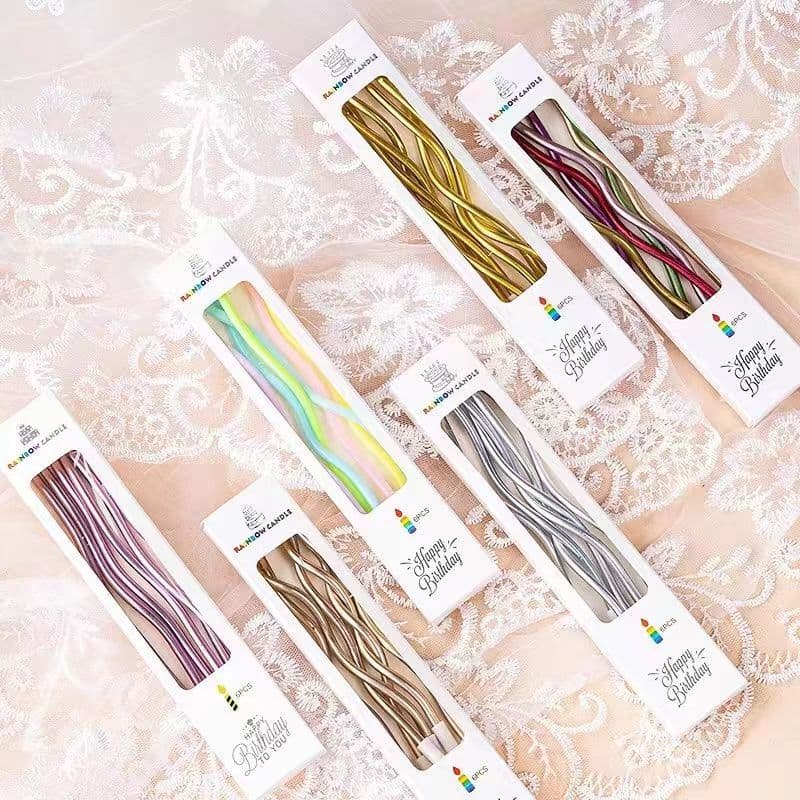Birthday Cake Curly Candles for Birthday Party Baking Dessert Colorful Candles Trendy Twisted Candles