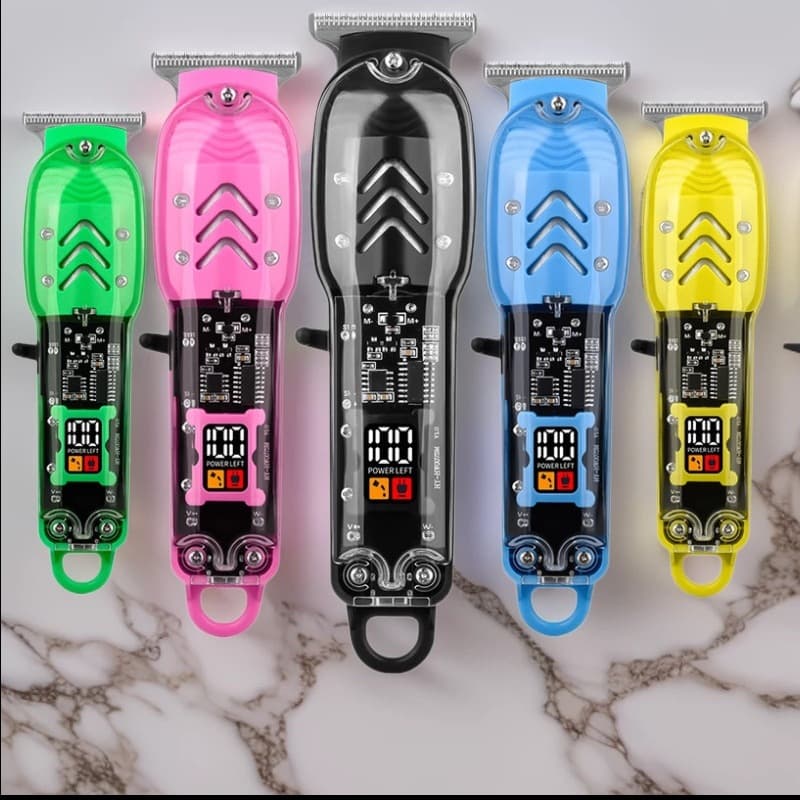 Hair clipper hair clipper notch carving push white LCD hair clipper electric clipper hair salon shaved head electric clipper