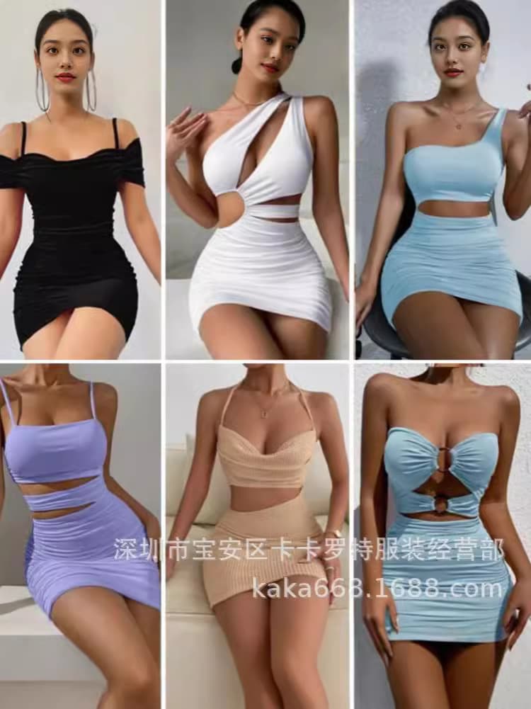 Amazon US and Europe New Cross-border Women's Wrap Bust Summer Sexy Tube Top Dress