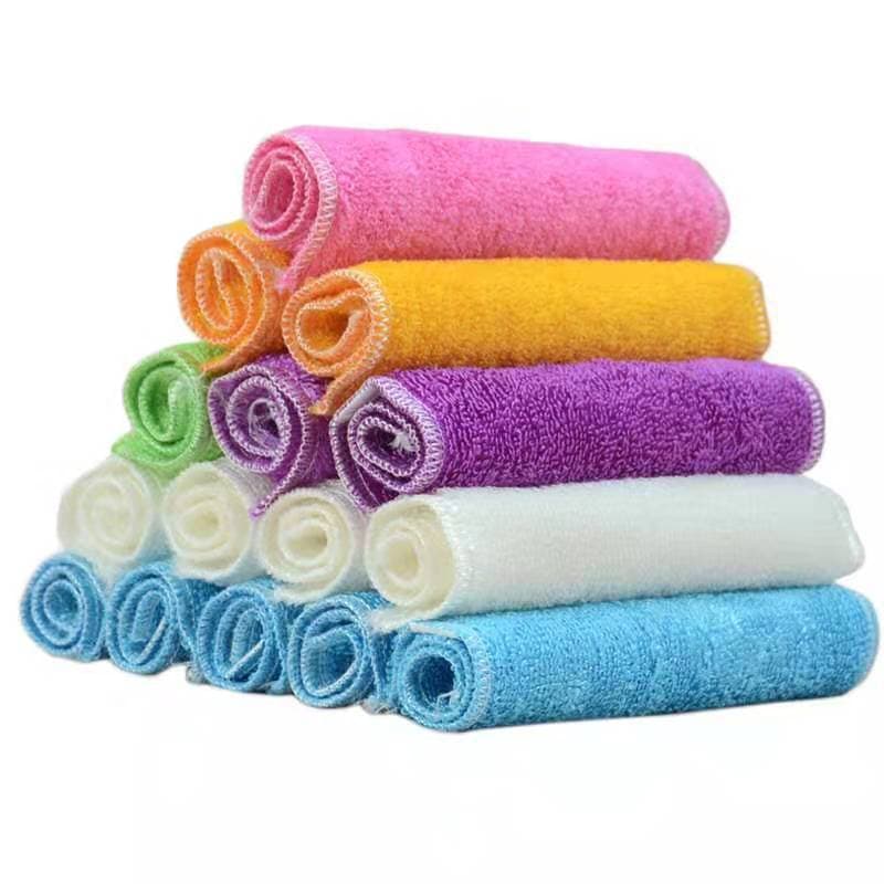 Bamboo fiber dishwashing cloth, non-stick oil, thickened absorbent kitchen rag, dish scrubbing cloth, oil-removing cleaning towel.