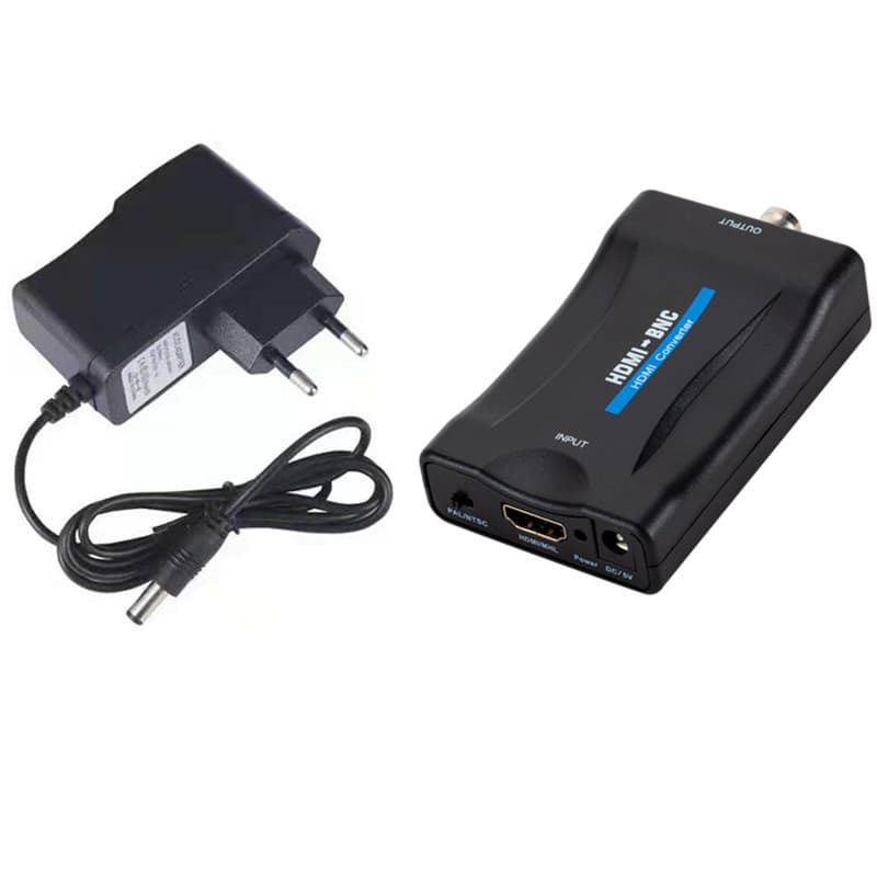 HDMI to BNC Composite Video Signal Converter Adapter for VHS DVD Player PAL/NTSC Converter
