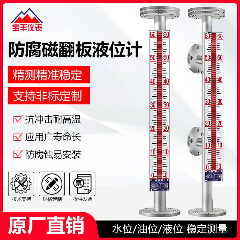 Magnetic Level Gauge for Top/Side Installation, High-Temperature Corrosion/Explosion-Proof Float Type