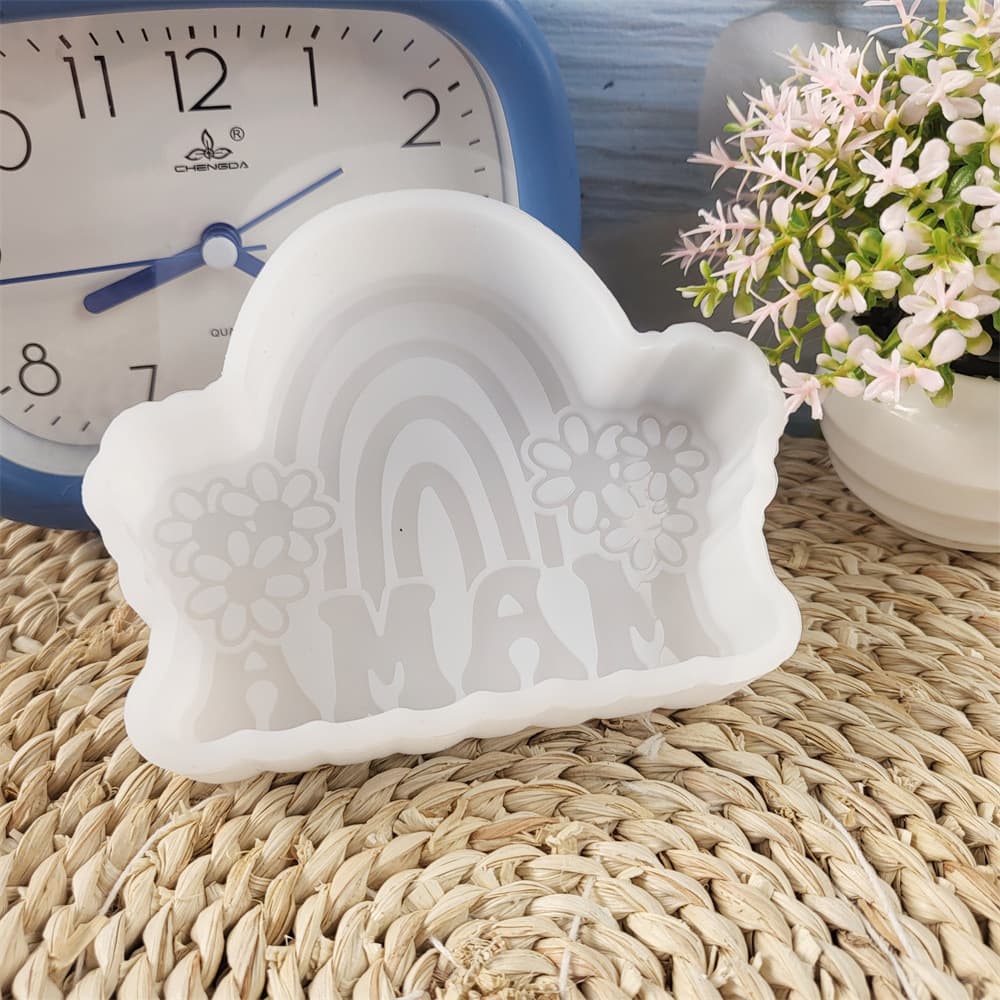 Z0129 Mother's Day Rainbow Aroma Mold, Crystal Resin Silicone Mold DIY Decoration Silicone Mold