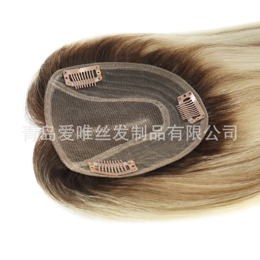 Cross-border Europe and America Women's Lace Wig Human Hair Topper Hot Selling on Ebay Amazon In Stock