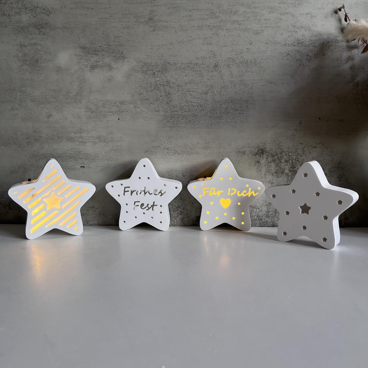 Five-pointed star storage box silicone mold, holiday atmosphere decorative lamp gypsum mold, resin drip glue mold
