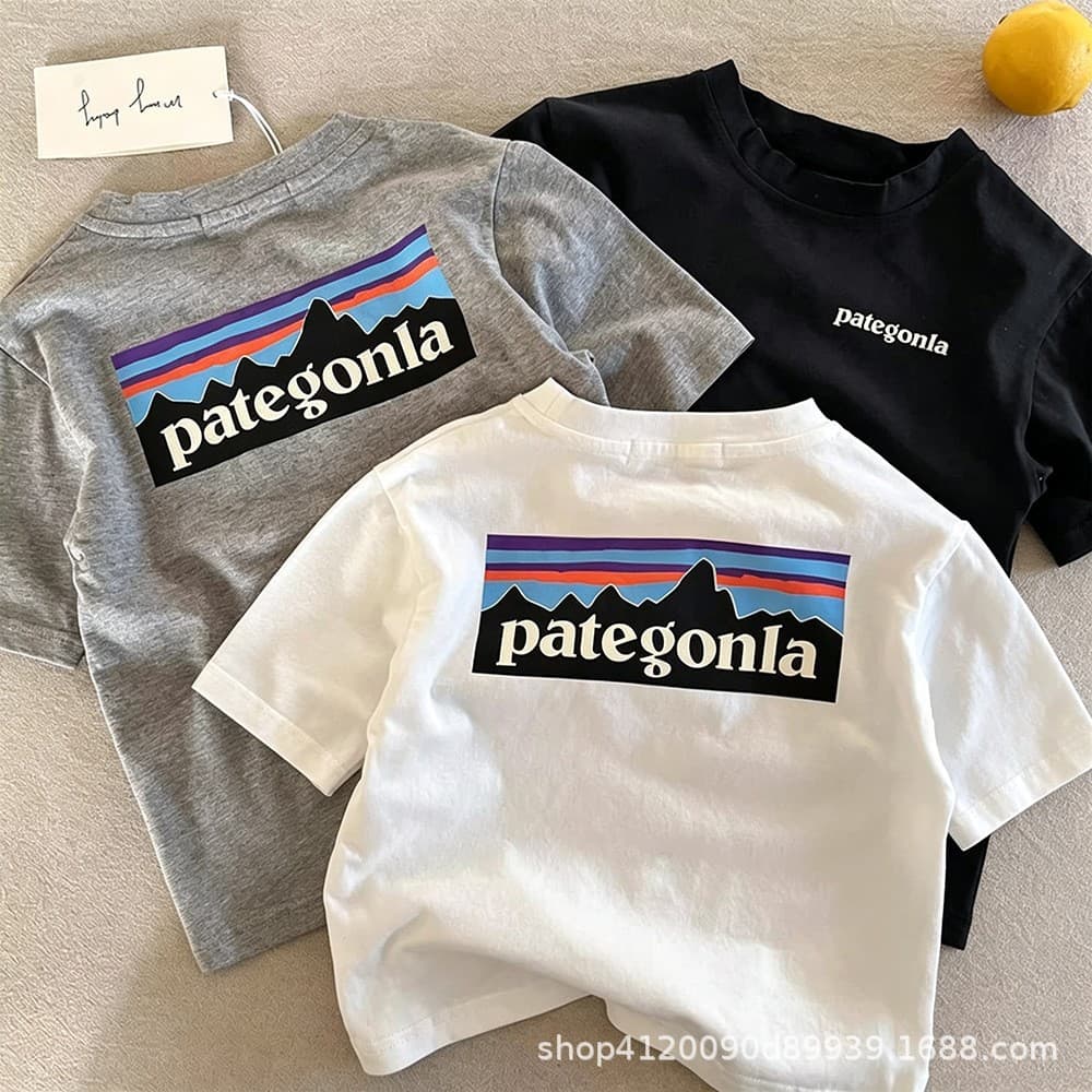 Wholesale Pure Cotton Summer Kids T-Shirt Short Sleeve Boys Summer Versatile Letter Top Baby Girls Summer Clothing
