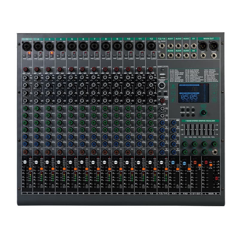 Cross-Border Powerful Sound Quality Clear Professional Mixer 14-Channel Suitable for Wedding Stage Outdoor Bar KTV