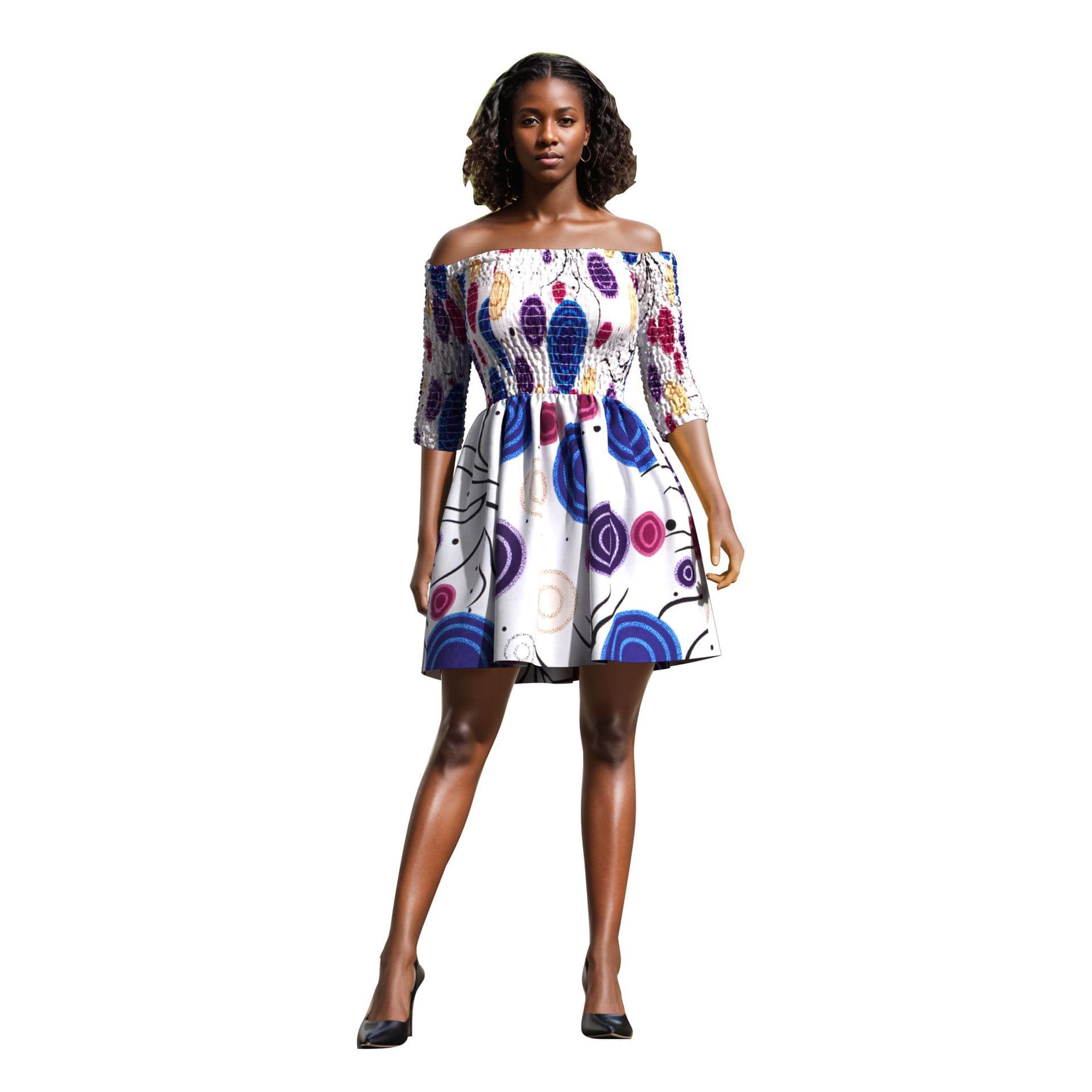 African sexy women's summer dress, elegant short dress, plus size party wedding attire, cross-border sourcing
