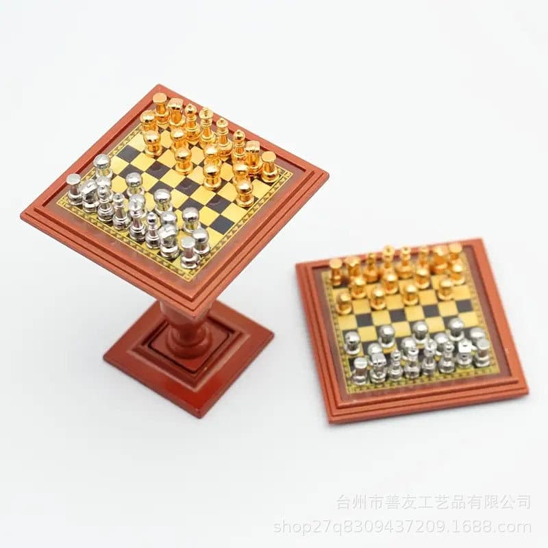 Dllhouse Miniature Scene Model Dollhouse Scene Decoration Prop Accessories Magnetic Mini Chess Set