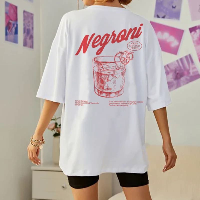 【European Size Cotton T】Negroni Women's Retro Style Printed T-Shirt