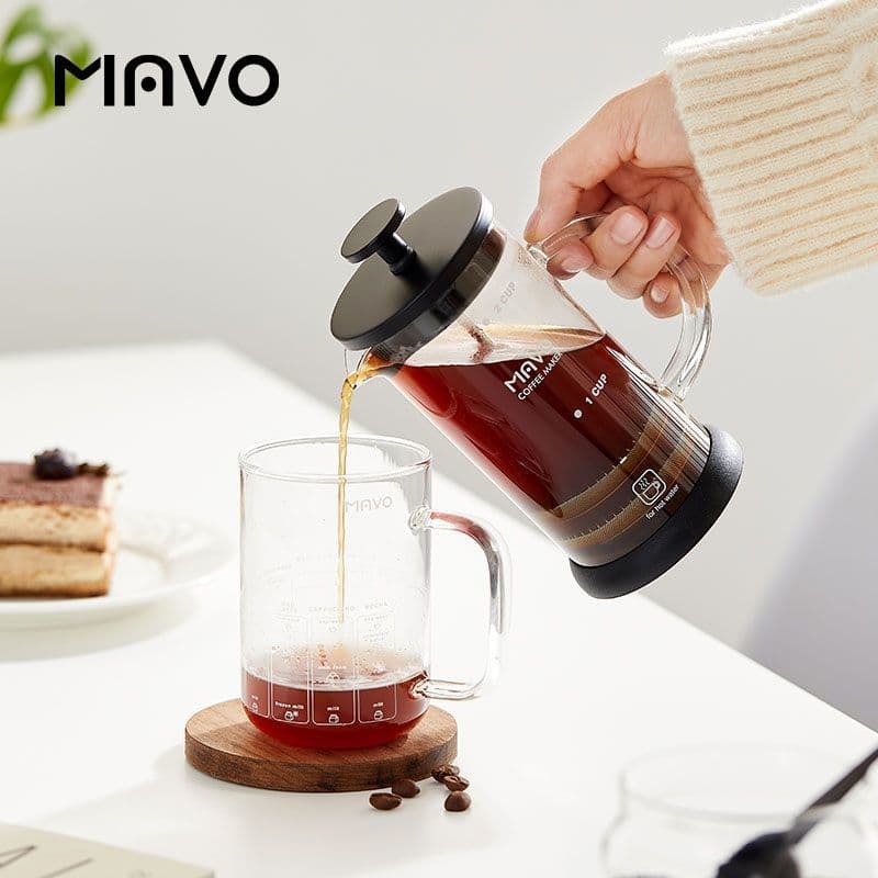 French Press Coffee Maker with Filter Cup, Teapot, Double-Layer Stainless Steel Filter, and Glass for Home Use and Wholesale