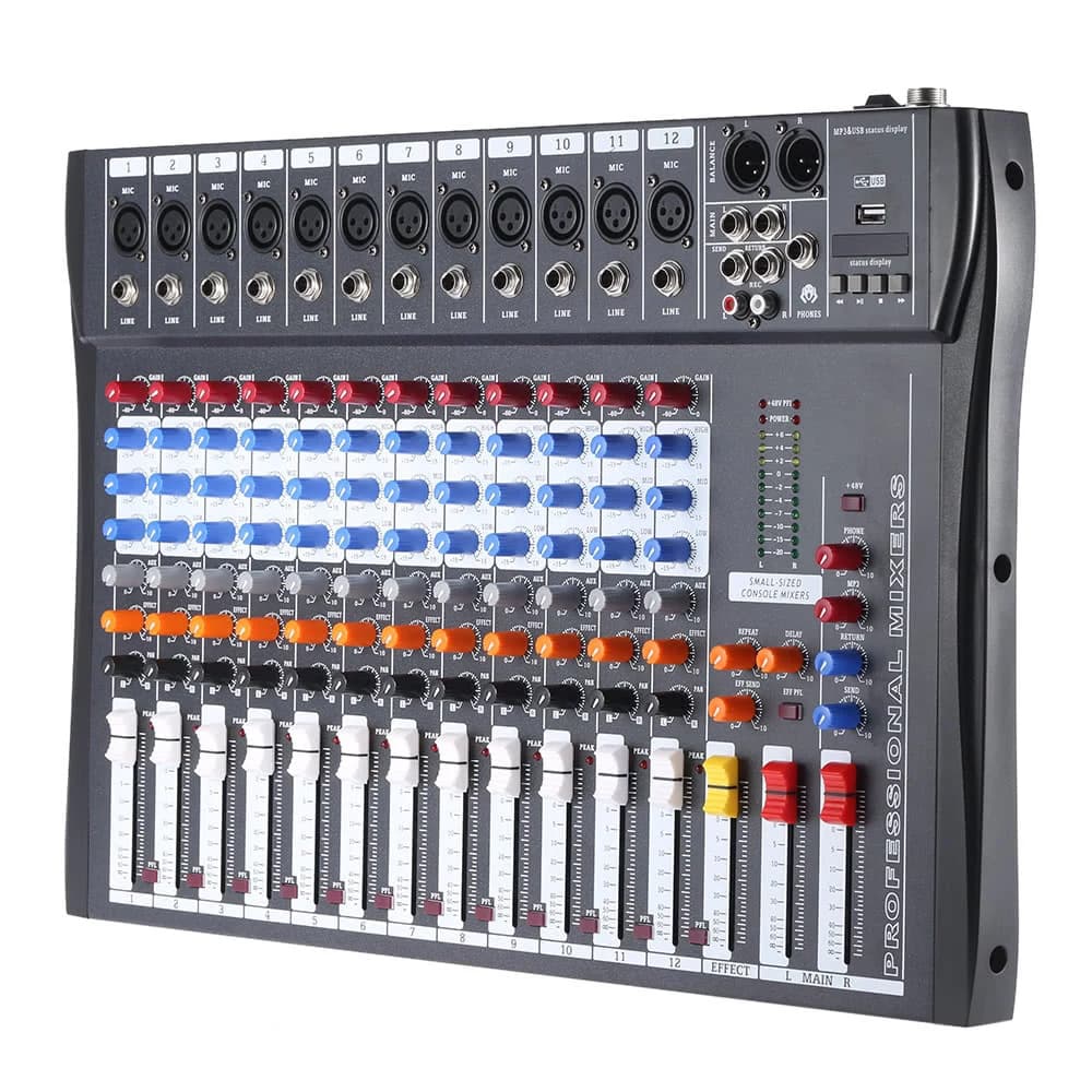 Bluetooth USB Home Reverb Performance Conference Stage Mixer Medium 12-Channel Mixing Console