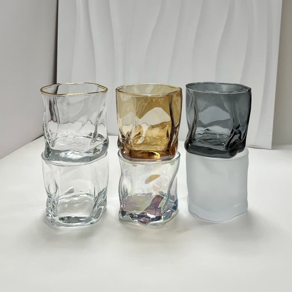 Internet celebrity irregular twisted cup colorful drink cup household high-value water cup beer cup whiskey cup