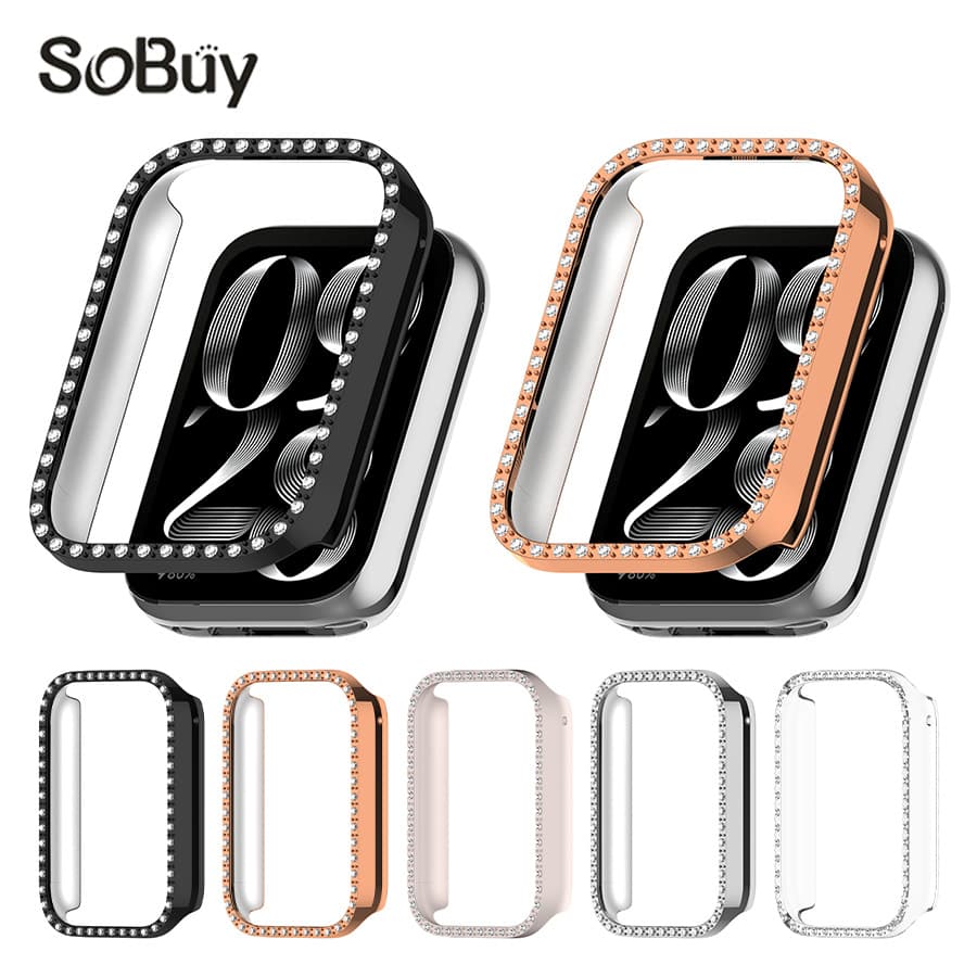 Suitable for Xiaomi 10 Pro Band Half-Cover Protective Case with Rhinestones, Hollow Half-Cover Case, Xiaomi with Rhinestones PC Hollow