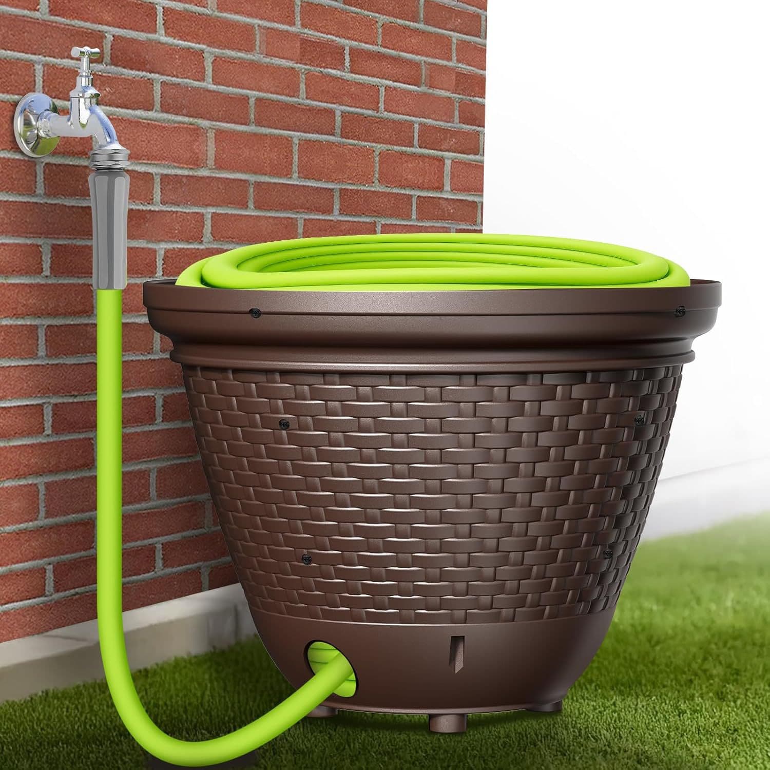 Amazon New Garden Hose Holder Pot Outdoor Garden Hose Storage Water Hose Organizer Basket