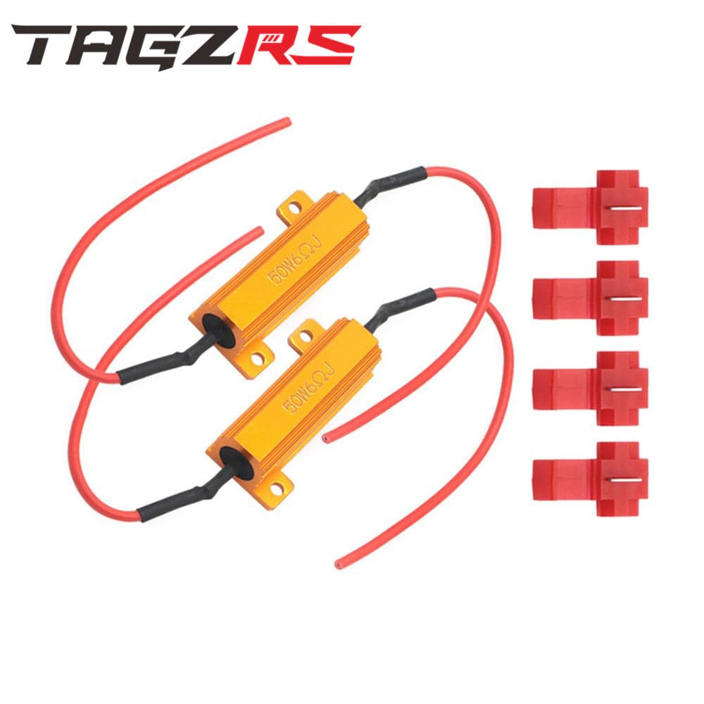Car LED light decoder anti-strobe brake turn signal fault eliminator resistor decoder 50w6ohm