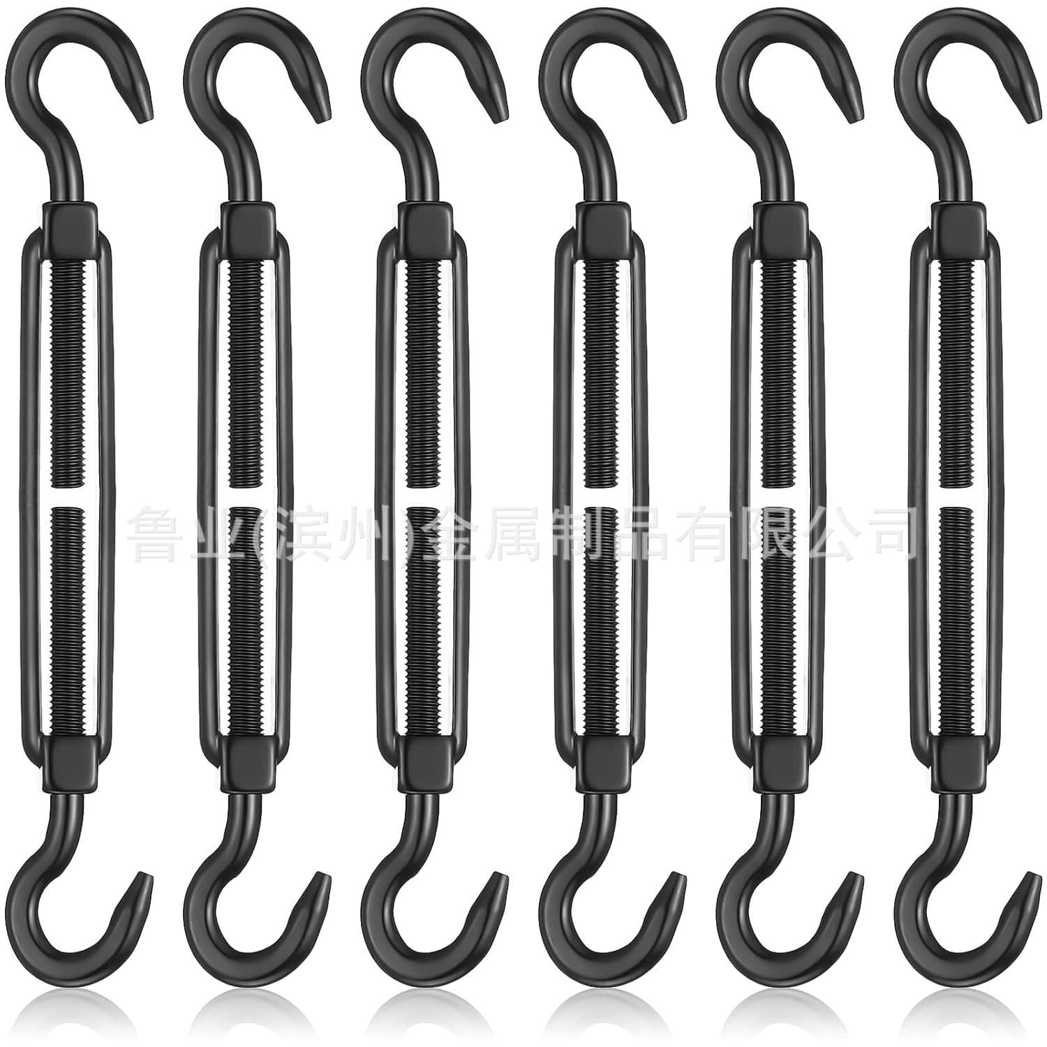 Black Stainless Steel 304 Turnbuckle Stainless Steel Open Body Turnbuckle Screw Hook Ring Hook Hook Tightener Combination Set