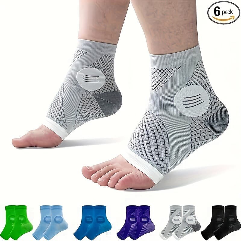 2025 New Cross-Border Dropshipping 6-Pair Ankle Compression Socks to Relieve Arch Pressure