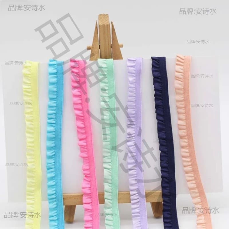 Lace trimmings, 1cm fabric trimmings, multi-colored ruffled cotton doll elastic lace blouse