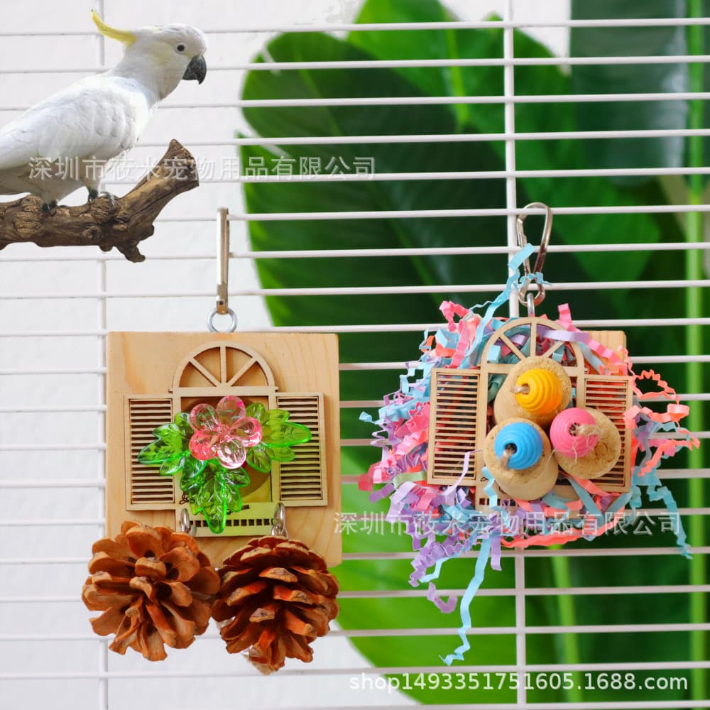 Parrot Toy Bird Toy Parrot Shredding Toy Pinecone Chew Toy Bird Cage Accessories