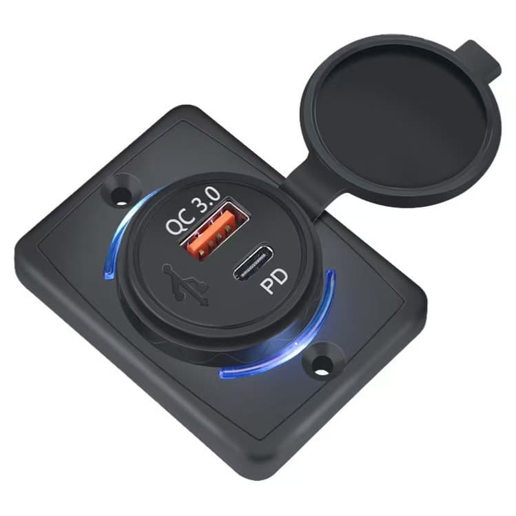 Cross-border hot selling bus, car and RV fast charging modified USB charger 48 watt PD port fast charging car charger