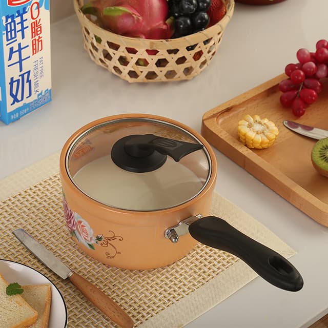 Ceramic Milk Pan Non-Stick Pot Small Pot for One Person Cooking Noodles Heating Milk Small Soup Pot Baby Food Pot