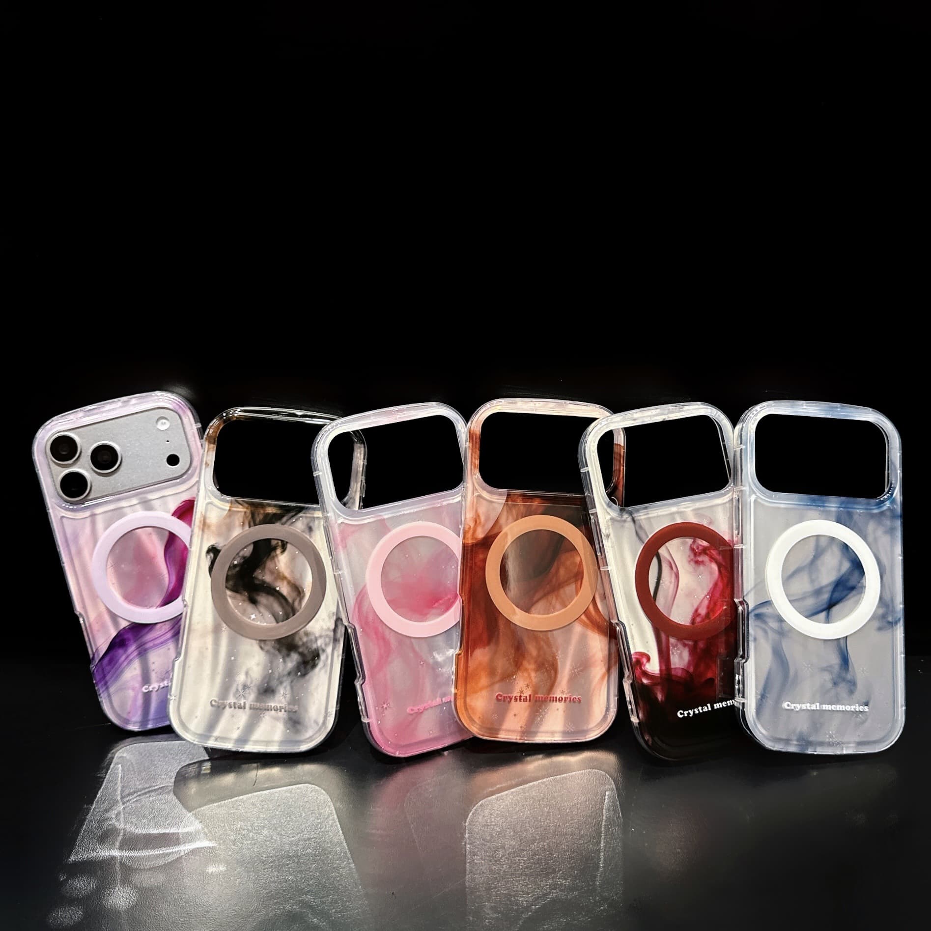 Ombre Gradient Watercolor Case for iPhone 17 Pro Max, 16 Pro Large Hole Magnetic 15/14 Premium Feel 13
