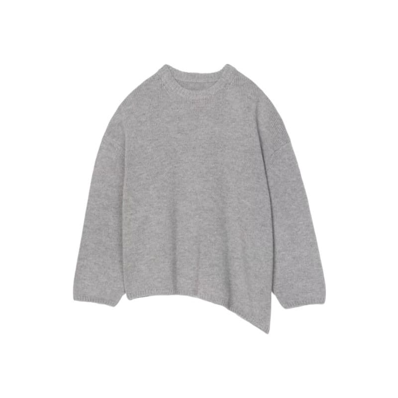 Longmei Loose Relaxed Wool Sweater for Women 2026 Autumn/Winter New TOT Style Simple Asymmetric Hem Knit Pullover
