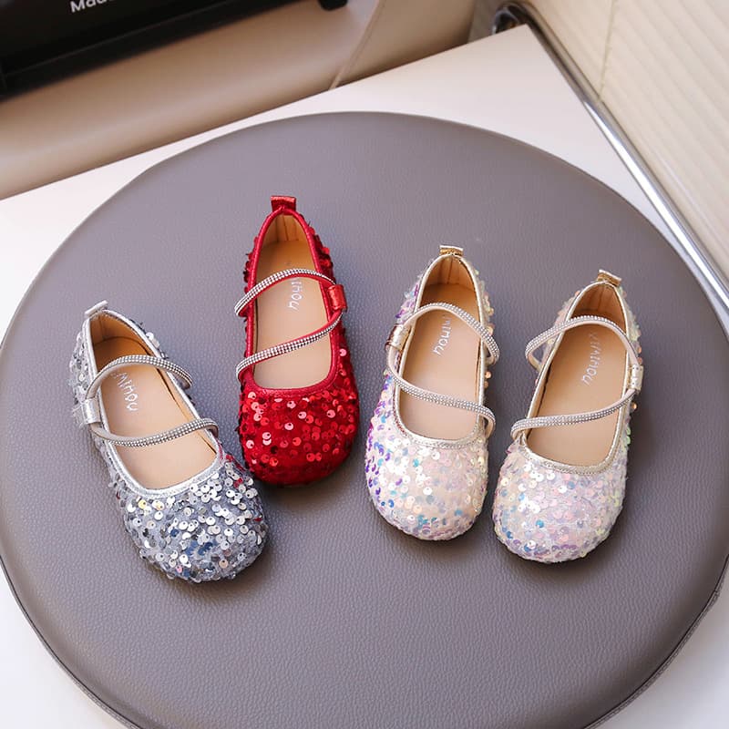 Girls' Princess Shoes 2025 Spring/Autumn New Soft-Sole Children's Pumps for Little Girls' Performances, Baby Crystal Shoes