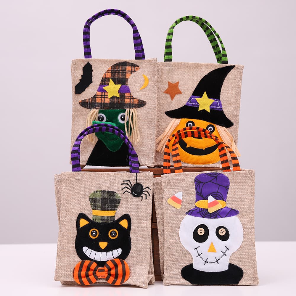 Halloween Decoration Children's Props Candy Bag Pumpkin Trick-or-Treat Bucket Gift Handheld Pumpkin Bag Accessory Candy Basket