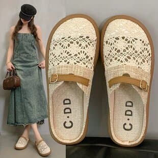 2026 Summer Elegant French Toe-Loop Slide Sandals for Women, New Style for Dresses, Fairy Style One-Band Sandals