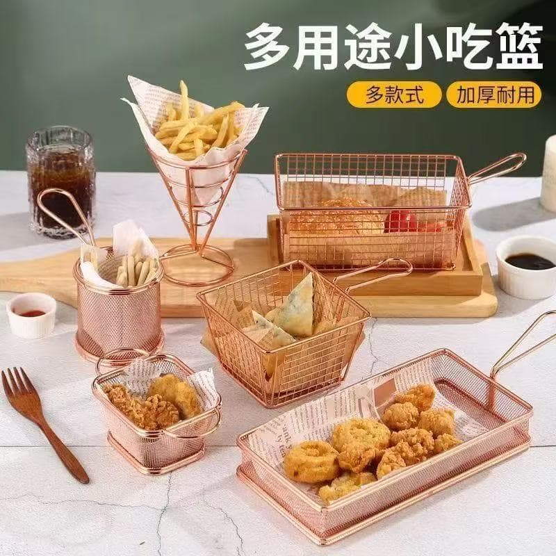 French fries basket snack basket creative fried chicken snack basket fried food plate milk tea shop restaurant French fries plate tableware commercial
