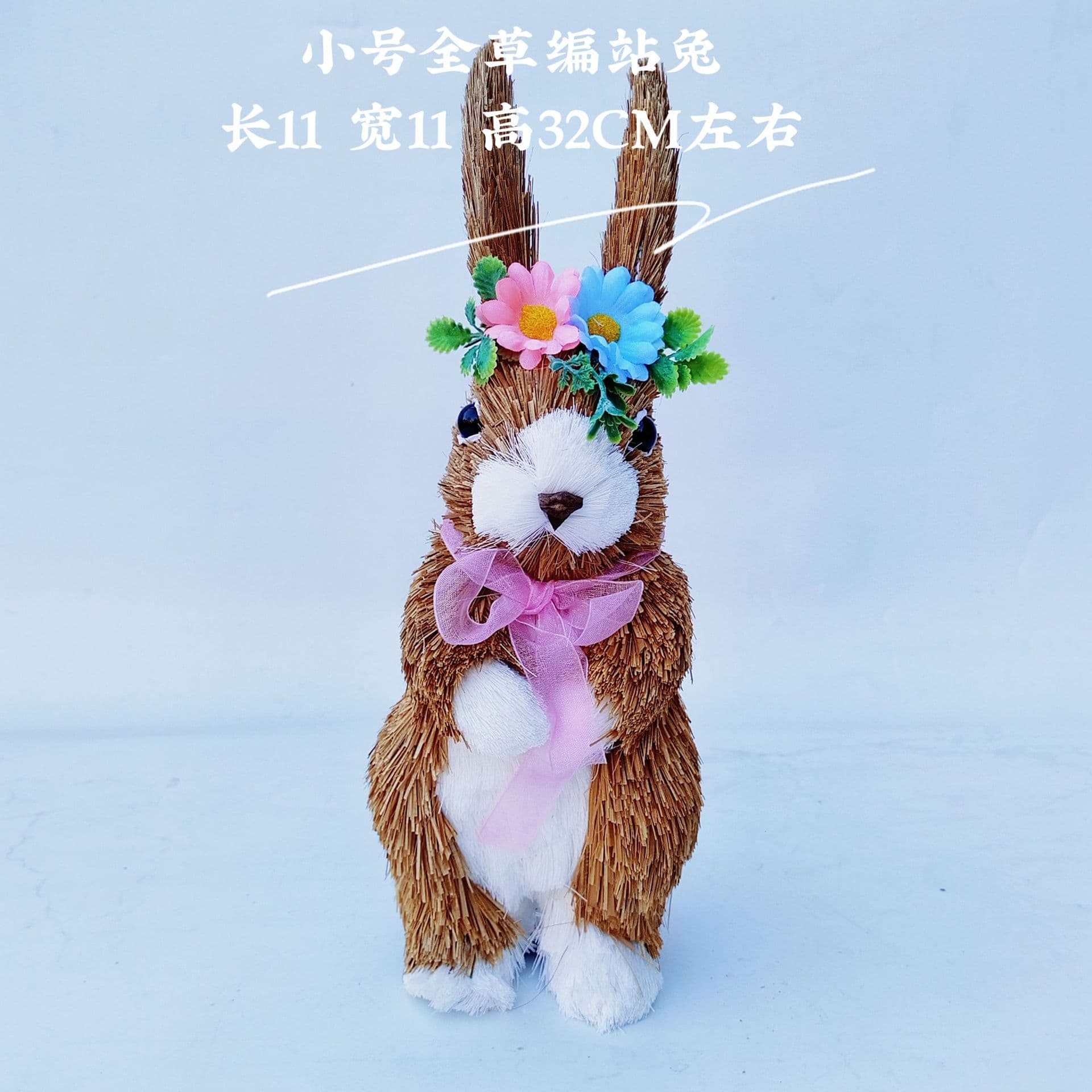 Clearance All Rush Woven Rabbit Cross-border Scenic Spot Rush Woven Rabbit Christmas Ornament Handmade Non-Heritage Souvenir Gift