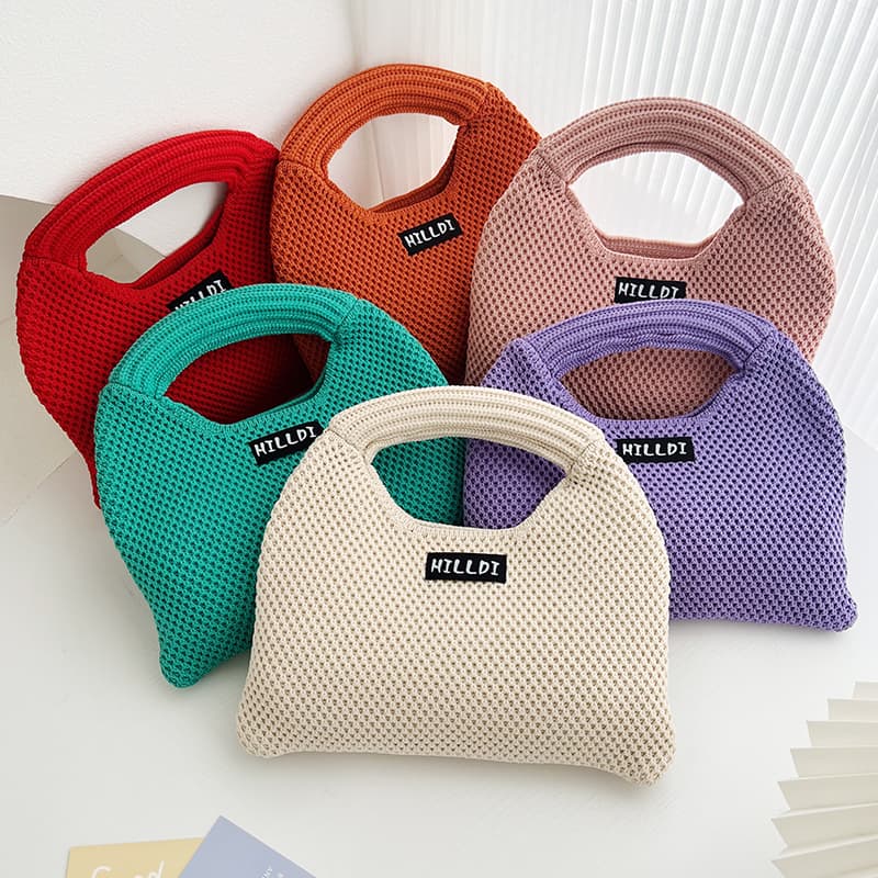 Korean Style Knitted Handbag, Minimalist Versatile Dumpling Bag, Commuter Large Capacity Tote for Women