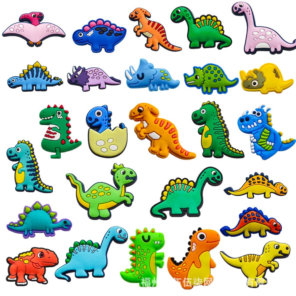 Dinosaur-themed clogs, DIY shoe accessories, shoe decorations, detachable buckles, PVC soft rubber shoe materials, shoe ornaments